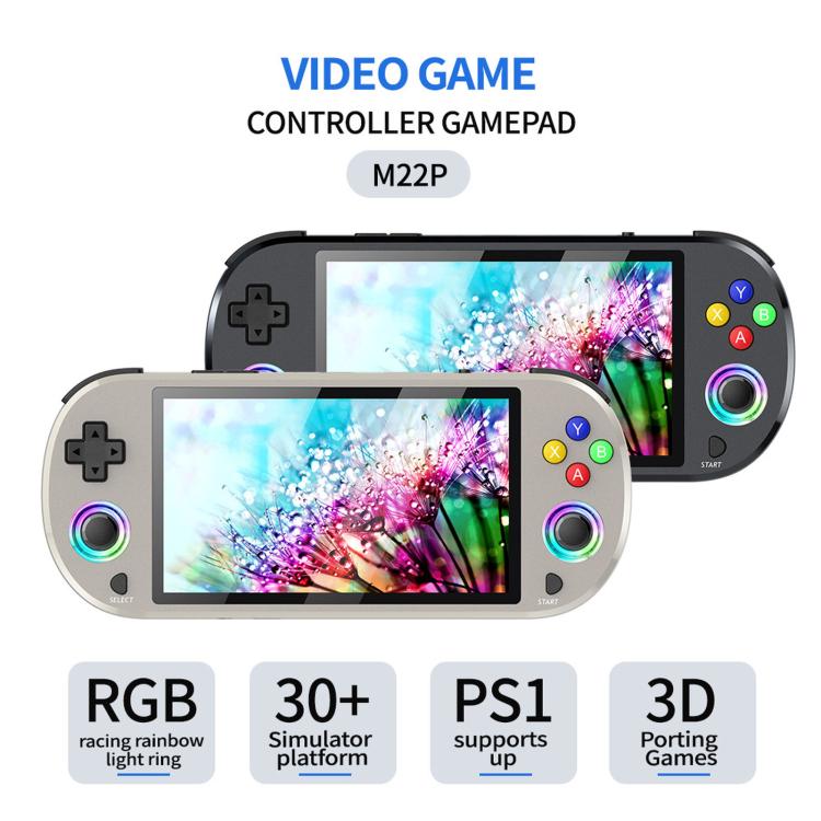 SJGAM M22 PRO 5 Inch HD IPS Open Source Retro Portable Handheld Game Console With Controller, Spec: 64GB Black