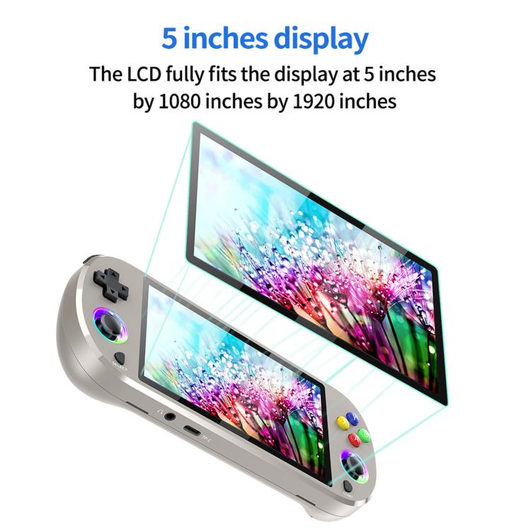 SJGAM M22 PRO 5 Inch HD IPS Open Source Retro Portable Handheld Game Console With Controller, Spec: 64GB Black