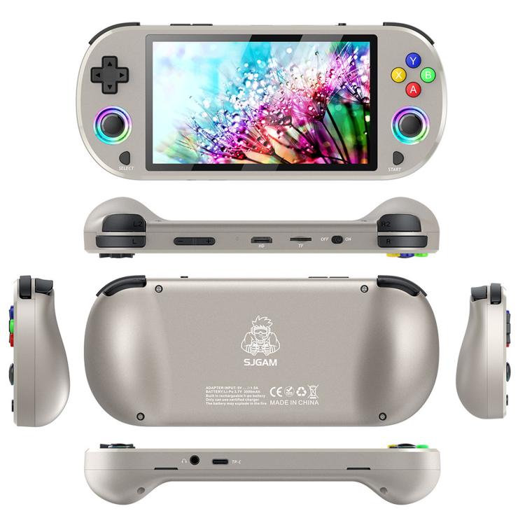 SJGAM M22 PRO 5 Inch HD IPS Open Source Retro Portable Handheld Game Console With Controller, Spec: 64GB Black