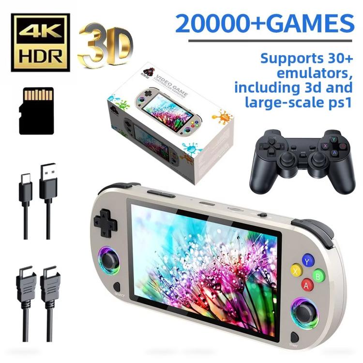 SJGAM M22 PRO 5 Inch HD IPS Open Source Retro Portable Handheld Game Console With Controller, Spec: 64GB Black