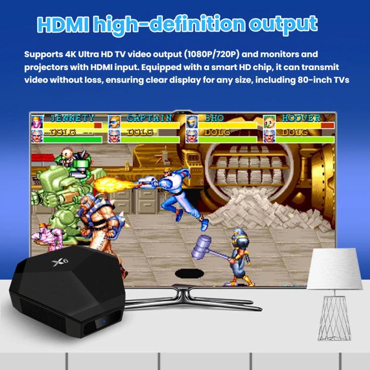 X6 Game Console With Dual Controllers HDMI HD TV Game Box 15000+ Games 4K Arcade UK Plug