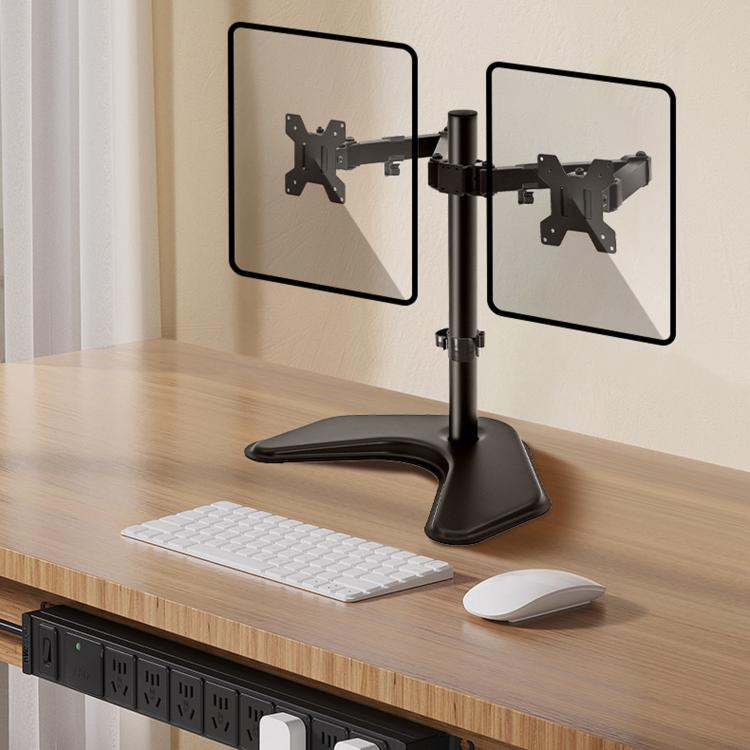 Dual-Screen LCD Monitor Telescopic Rotating Dual-Arm Stand - ZX-MT022N