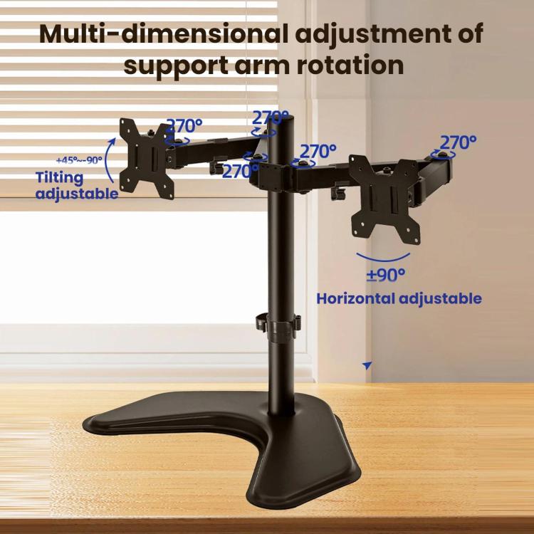 Dual-Screen LCD Monitor Telescopic Rotating Dual-Arm Stand - ZX-MT022N