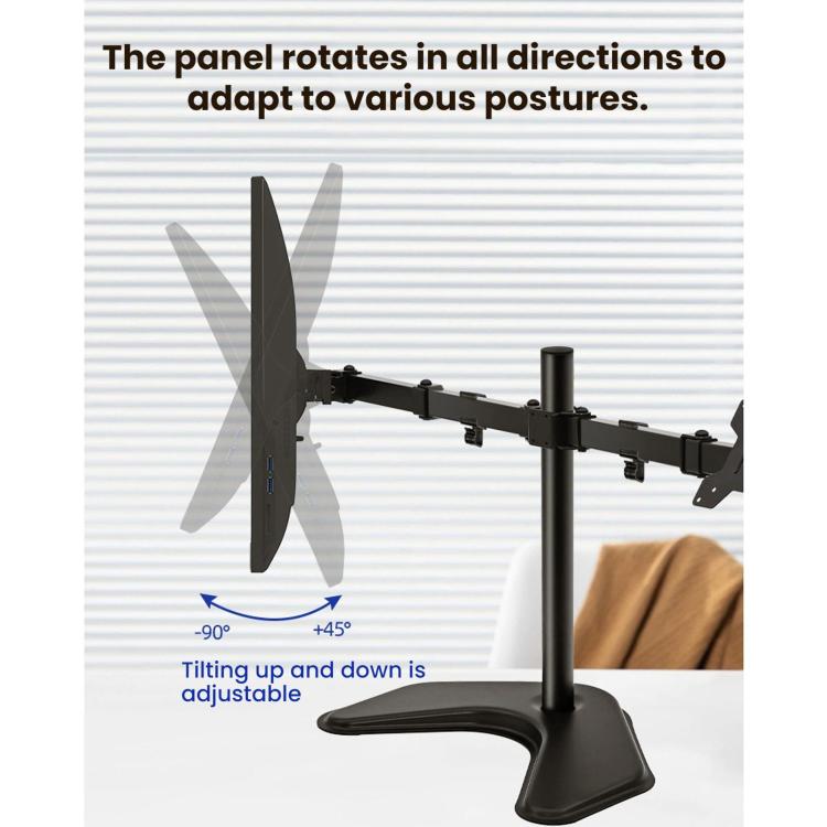 Dual-Screen LCD Monitor Telescopic Rotating Dual-Arm Stand - ZX-MT022N