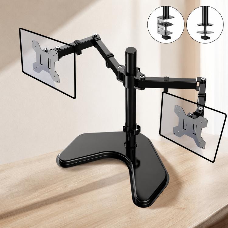 Dual-Screen LCD Monitor Telescopic Rotating Dual-Arm Stand - ZX-MT022N