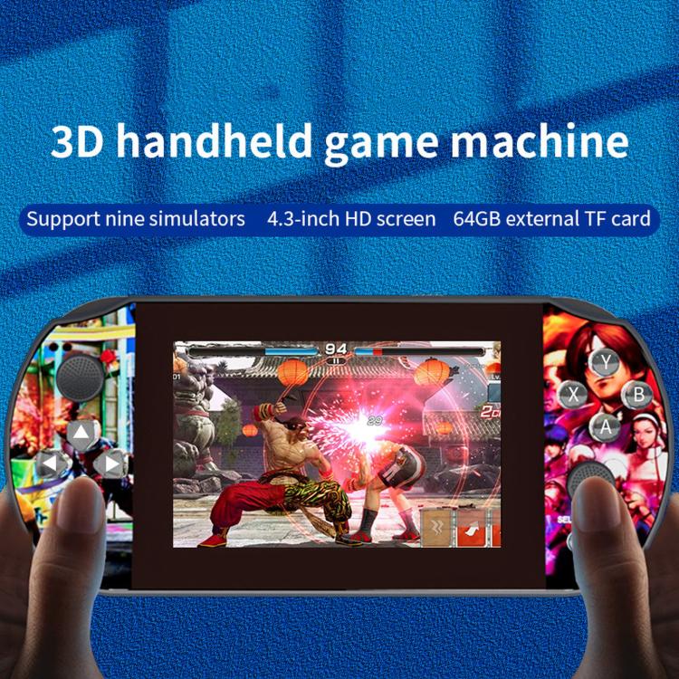 Q3 HD Large-Screen Retro Joystick Handheld Game Console, Color: Blue 32G