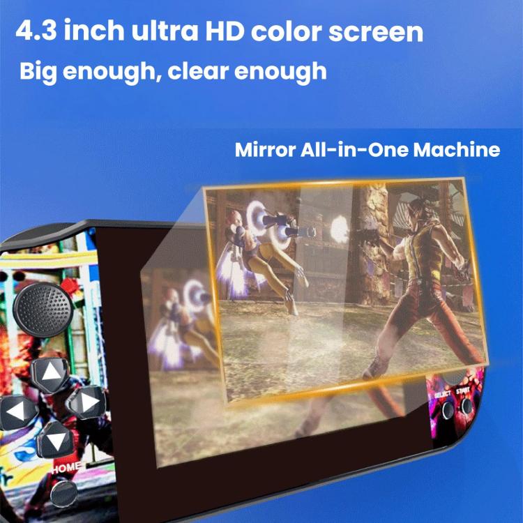 Q3 HD Large-Screen Retro Joystick Handheld Game Console, Color: Blue 64G