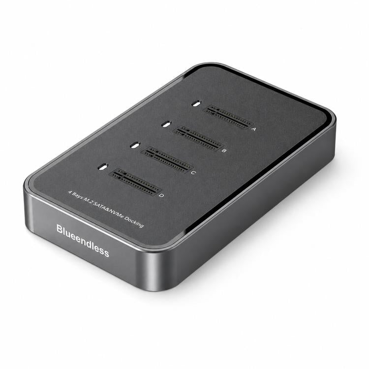 Blueendless DB2804SNA 4-Bay M.2 NVMe/SATA SSD Docking Station USB-C 10Gbps Aluminum SSD Case Supports Max 32TB