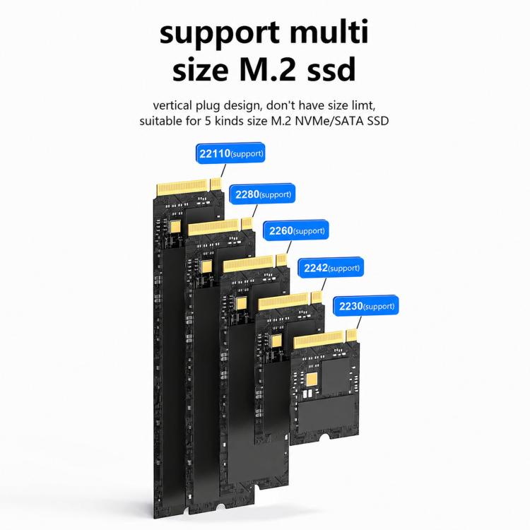 Blueendless DB2804SNA 4-Bay M.2 NVMe/SATA SSD Docking Station USB-C 10Gbps Aluminum SSD Case Supports Max 32TB