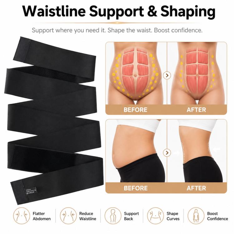 Women Shapewear Wrapping Belt Tummy Control Elastic Band, Length: 5M