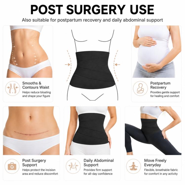 Women Shapewear Wrapping Belt Tummy Control Elastic Band, Length: 6M