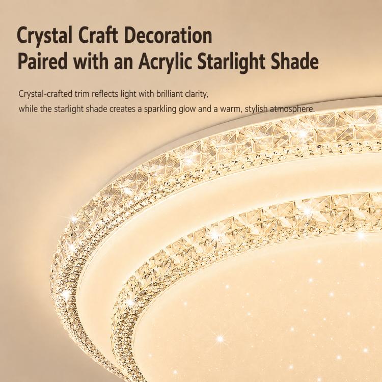 Living Room Main Light Home Eye-protecting Bedroom Chandelier - 50cm Voice Control 48W x 2