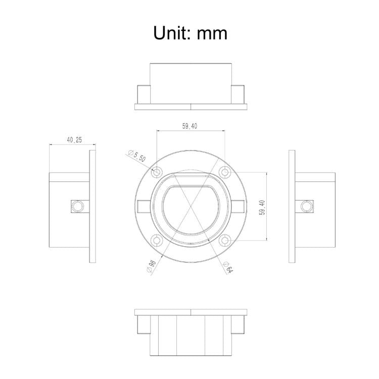 For EU Type 2 EV Charging Pile Round Empty Charging Connector Dock Bracket