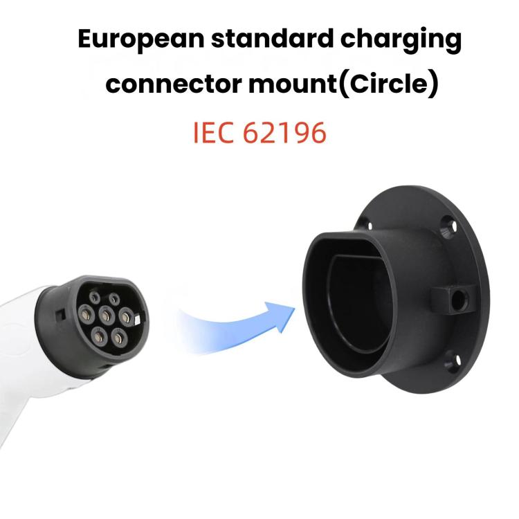 For EU Type 2 EV Charging Pile Round Empty Charging Connector Dock Bracket
