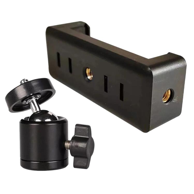 Phone Live Stand & Tripod Rotating Clamp, Multifunctional 360-Degree Overhead Shooting Holder, Spec: 1/4 Tripod Head + Clamp