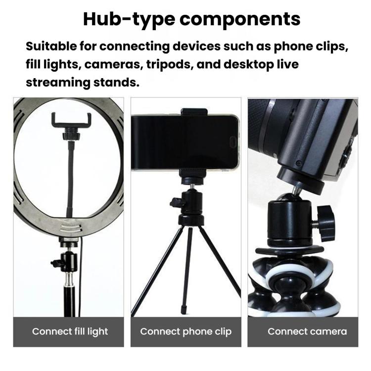 Phone Live Stand & Tripod Rotating Clamp, Multifunctional 360-Degree Overhead Shooting Holder, Spec: Tripod Head