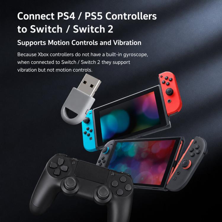 GuliKit Hyperlink Gen 2 Wireless Controller Adapter Low Latency Bluetooth Receiver up to 750Hz Polling Rate for PC Windows, Nintendo Switch, Switch 2, Steam Deck