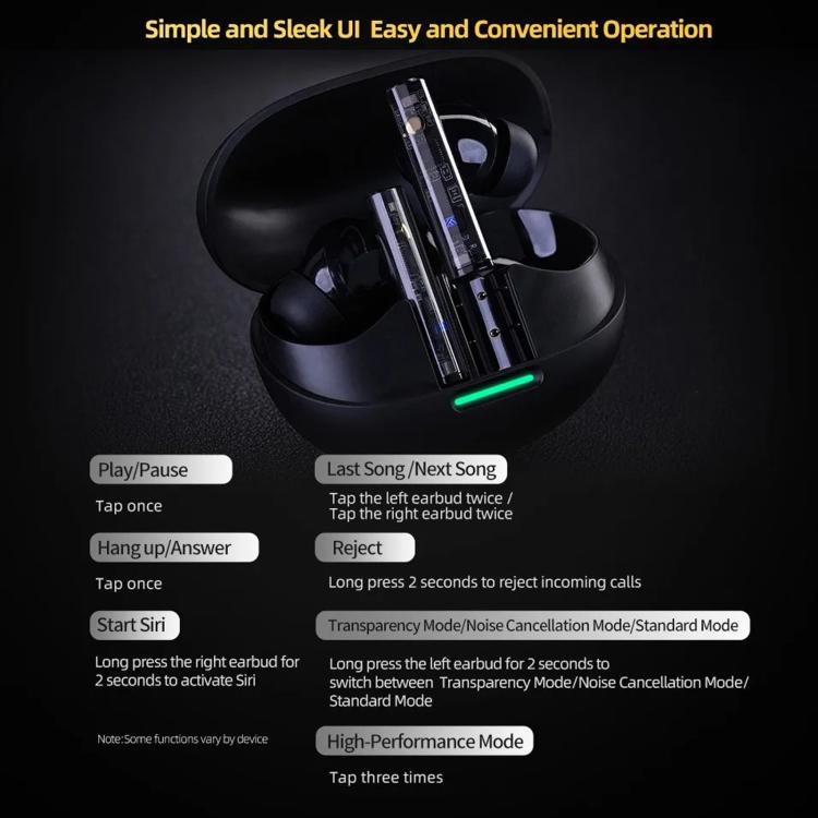 KZ-Carol Pro ANC Noise Reduction Bluetooth Earphones - Black