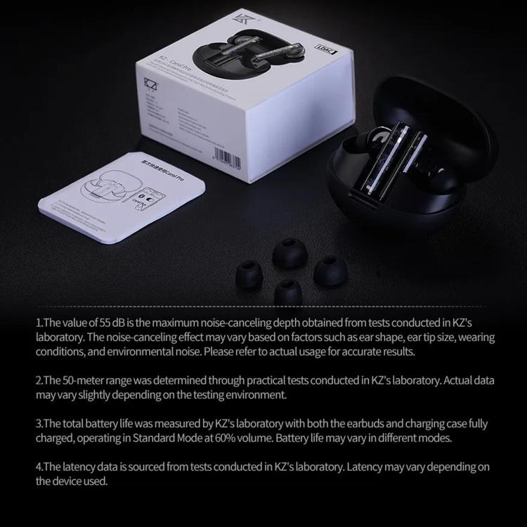 KZ-Carol Pro ANC Noise Reduction Bluetooth Earphones - Black