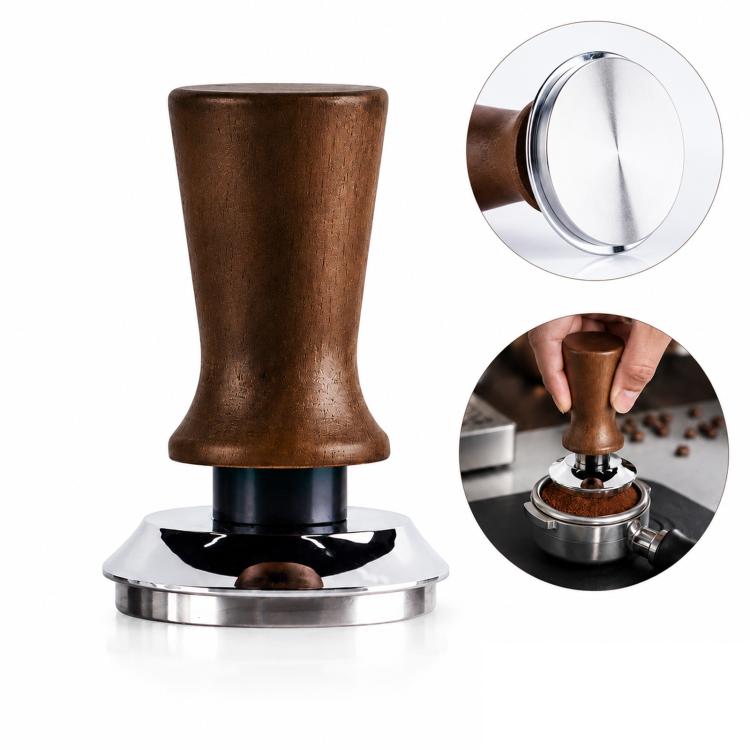 Solid Wood Handle Stainless Steel Constant Force Coffee Tamper