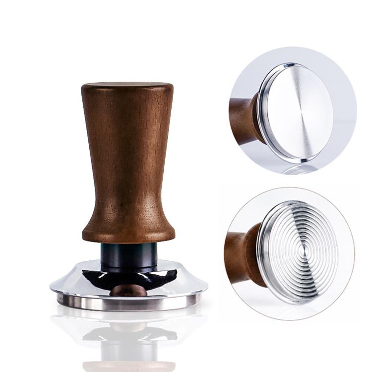 Solid Wood Handle Stainless Steel Constant Force Coffee Tamper