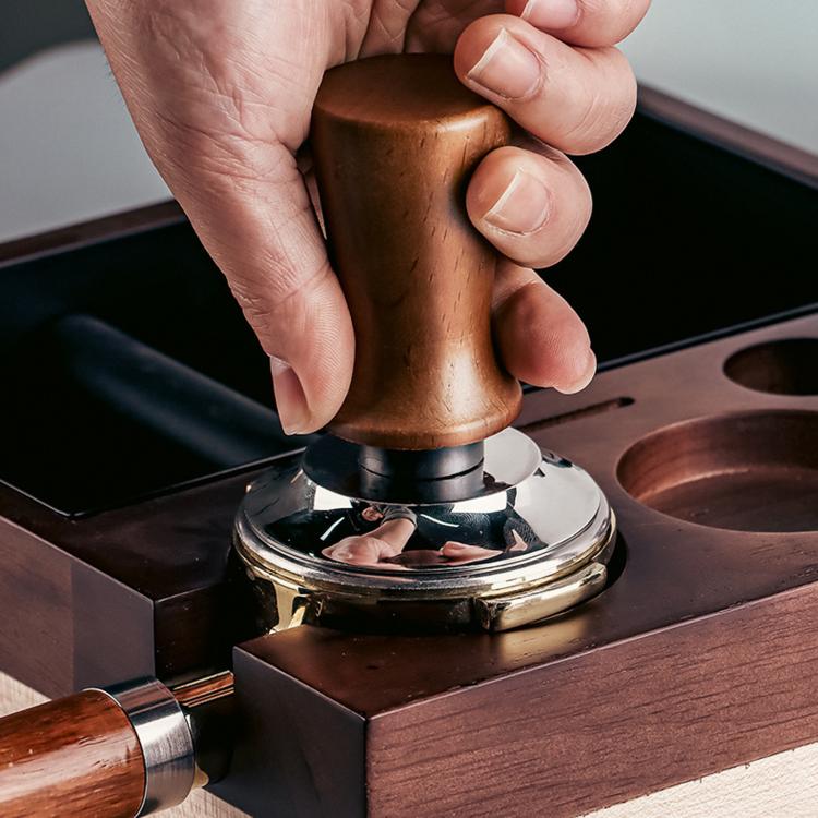 Solid Wood Handle Stainless Steel Constant Force Coffee Tamper