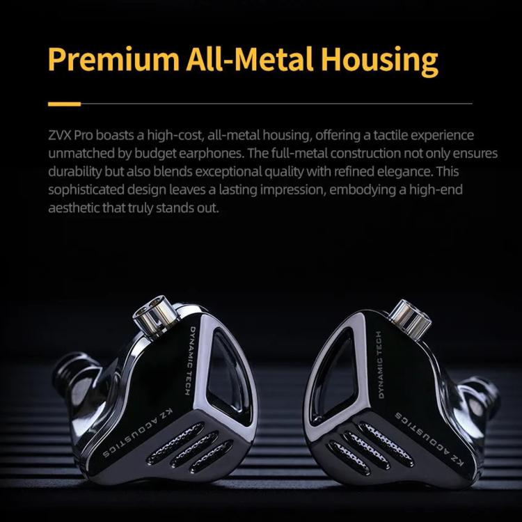 KZ ZVX PRO Dynamic In-Ear 1.2m Wired Earphones Deep Bass Hi-Fi Monitoring Earbuds, Spec: Standard