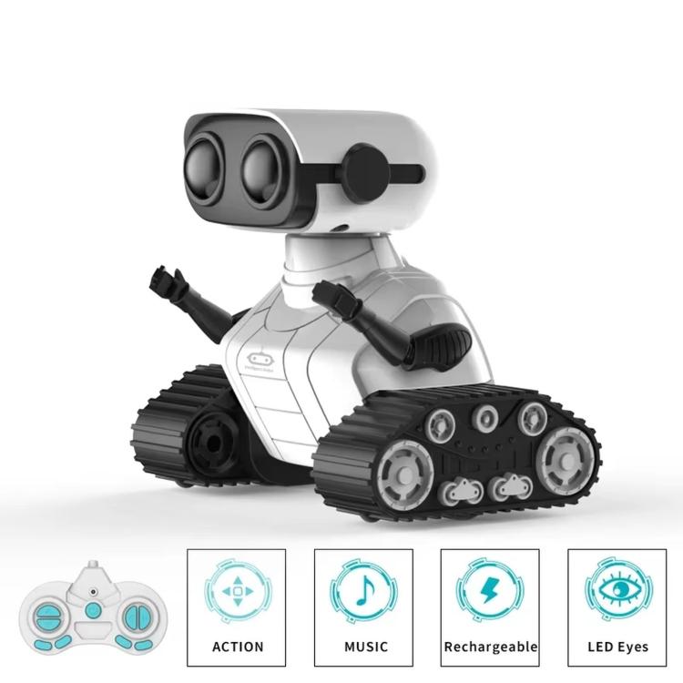 Remote-Controlled Robot Children Electric Toy Rechargeable High-Capacity Long-Lasting Educational Toy - White