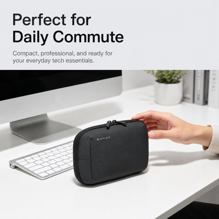 BANGE BG-7885 Digital Accessories Organizer Bag Multi-Compartment Card Slots Portable Waterproof Travel Bag - Black