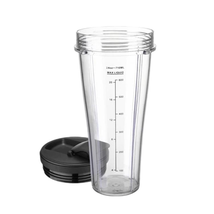24oz Slim Replacement Cups and Lids Set For Ninja SS101 / SS100 / SS300, Spec: Cup+Lid