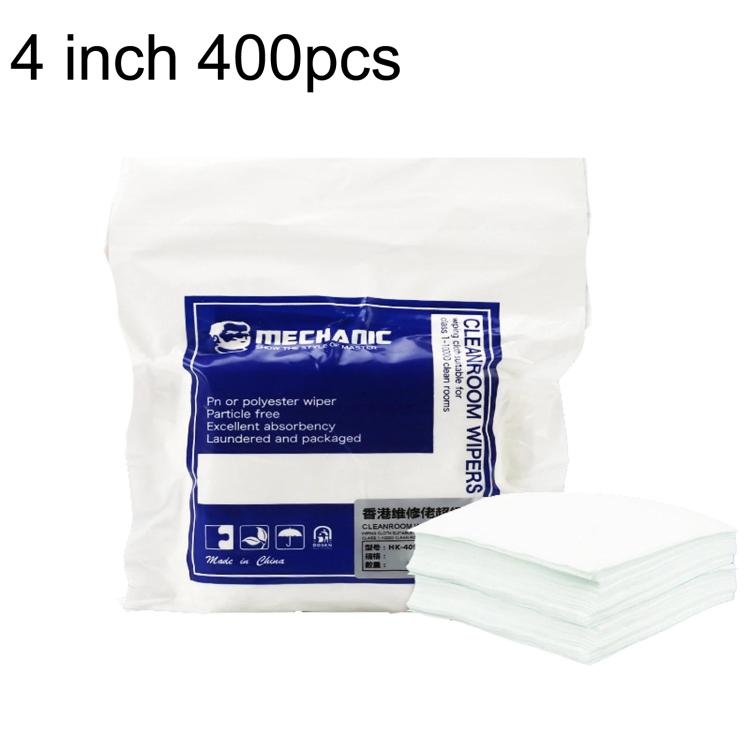 MECHANIC HK4090 Microfiber Lint-Free Cloth For Screen & Lens Cleaning, Industrial Dust Wiping Cloth, Spec: 4 inch 400pcs