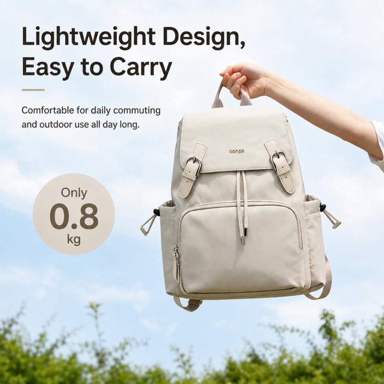 BANGE BG-501 Women Casual Business Travel Drawstring Backpack Minimalist Large-Capacity School Bag