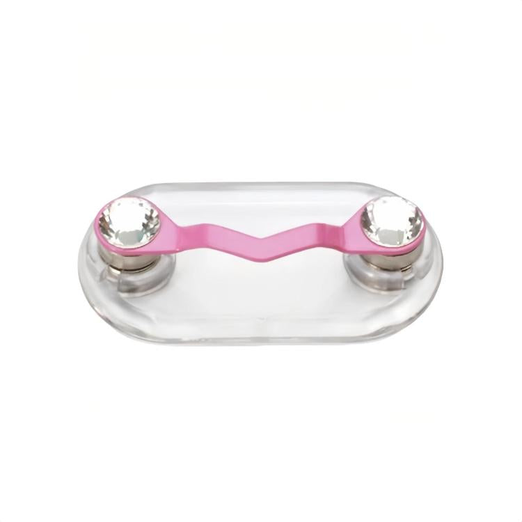 Magnetic Glasses Holder Magnetic Brooch Number Plate Headset Glasses Clip, Color: Pink Foundation With White Diamonds