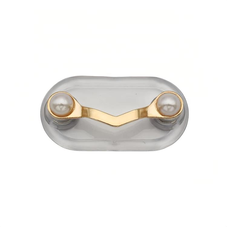 Magnetic Glasses Holder Magnetic Brooch Number Plate Headset Glasses Clip, Color: Gold + Pearls