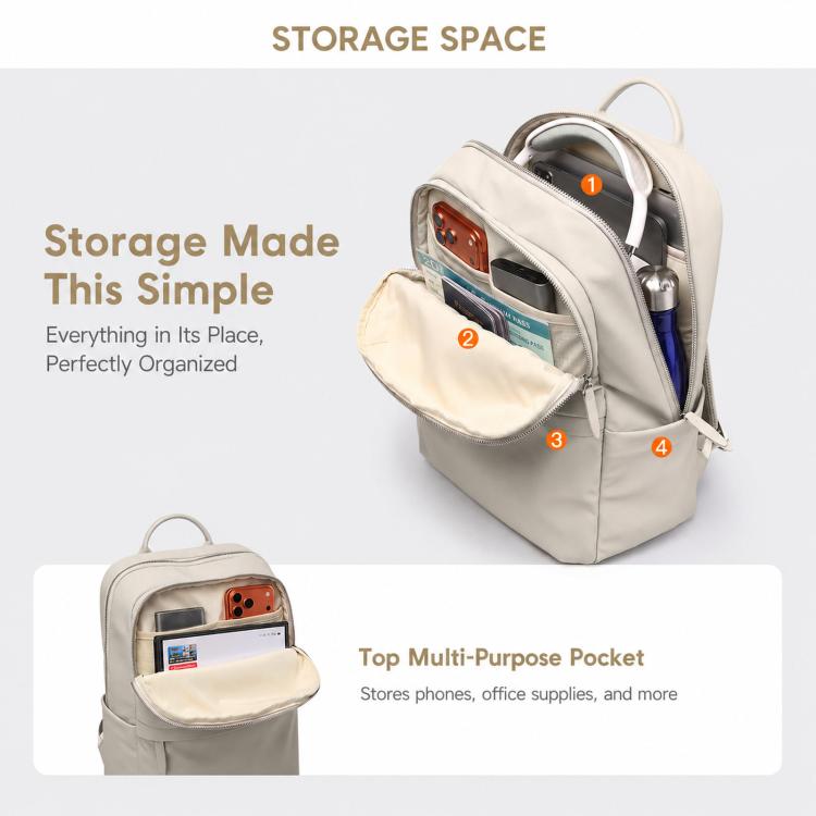 BANGE LY506 Waterproof Large-Capacity Women Backpack Minimalist Commuter Laptop Bag
