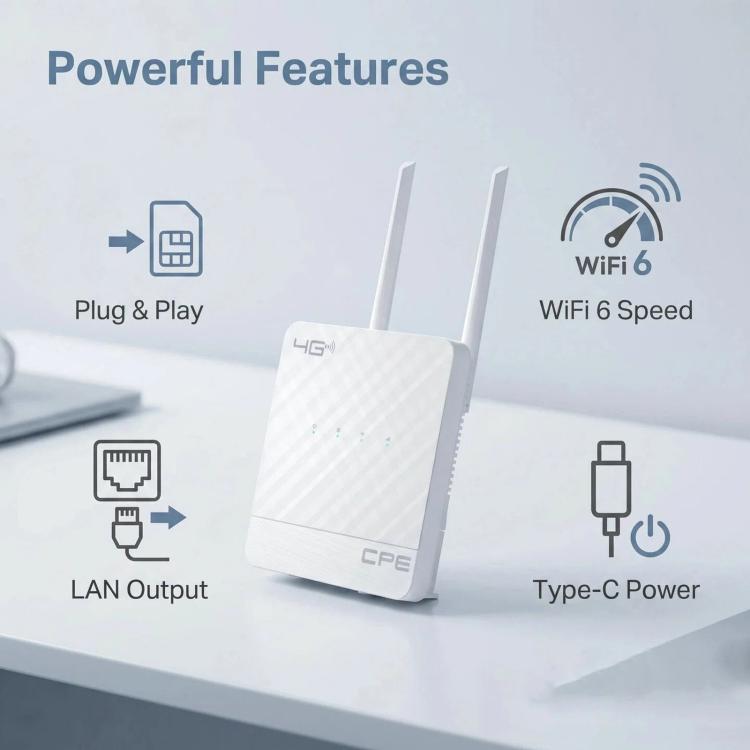 4G CPE WIFI Router Mobile Router With SIM Card Slot Wi-Fi 6 Hotspot
