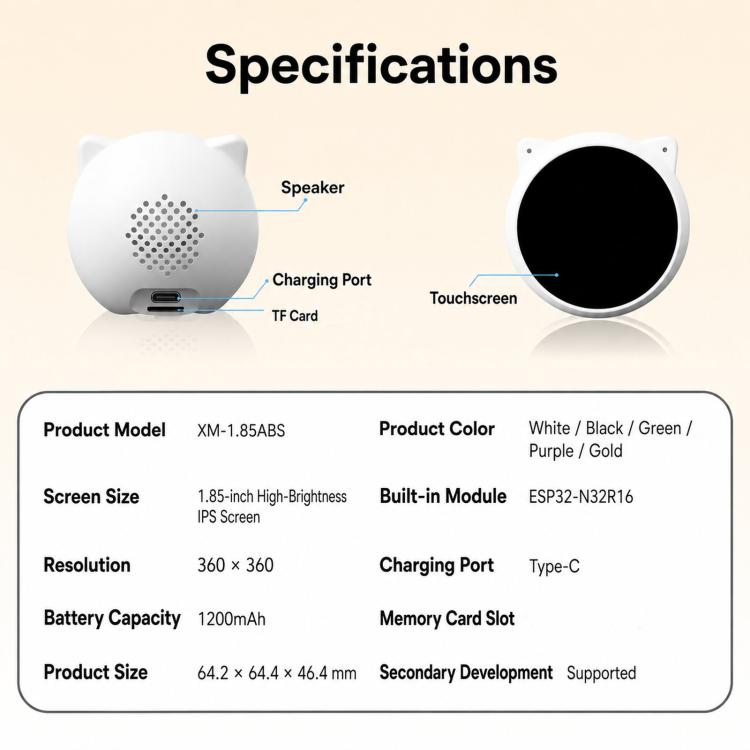 AI Chatbot Smart Toy Early Childhood Education Learning Device - White