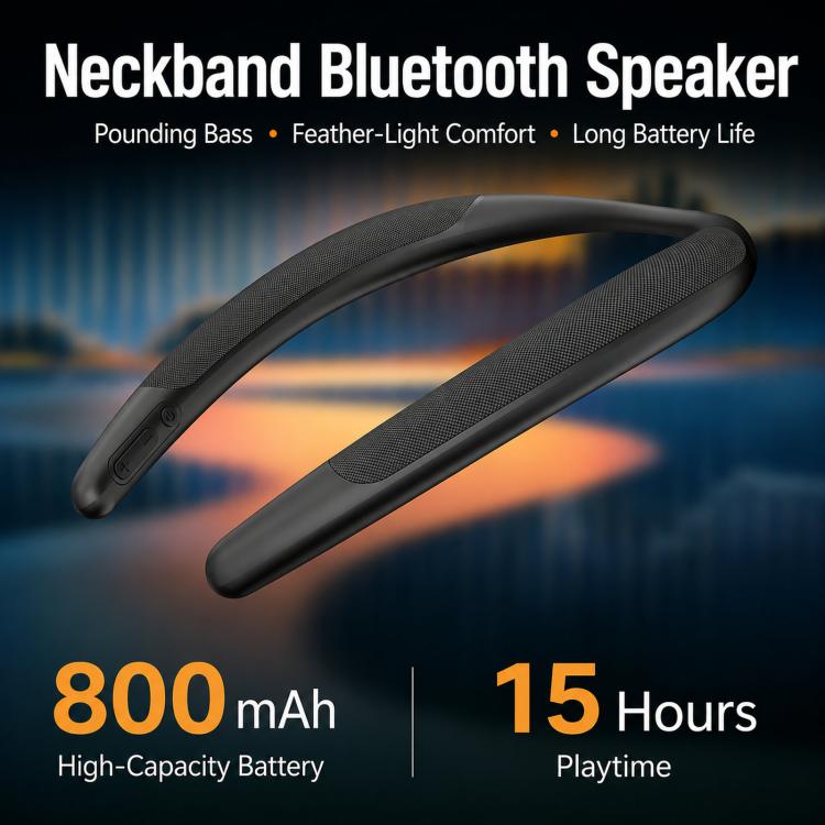 Neckband-style Wireless Bluetooth Speaker Outdoor Sports Running Portable Speaker - Black