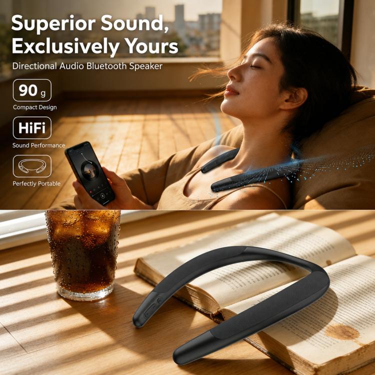 Neckband-style Wireless Bluetooth Speaker Outdoor Sports Running Portable Speaker - Black