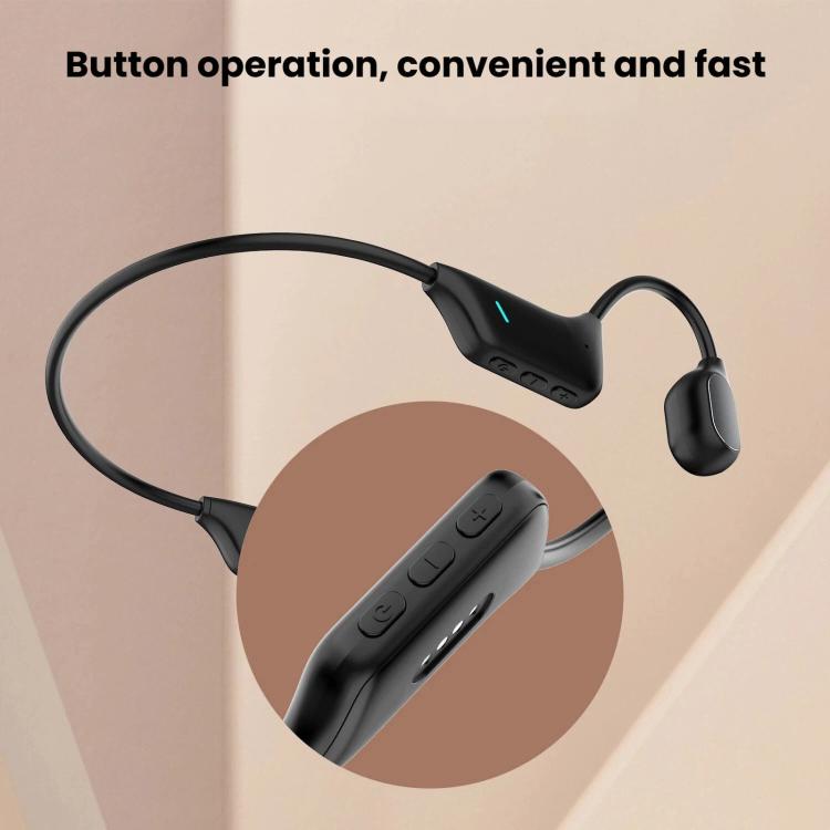 Noise Reduction HD Bone Conduction Hearing Aid Earphones Open-Ear Wireless Bluetooth Headphones - Black