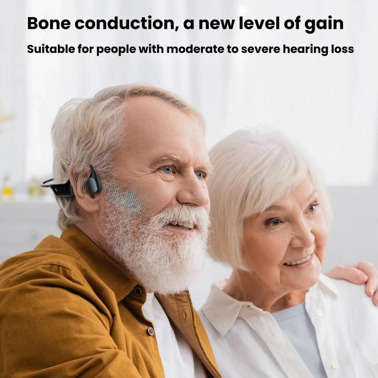 Noise Reduction HD Bone Conduction Hearing Aid Earphones Open-Ear Wireless Bluetooth Headphones - Black