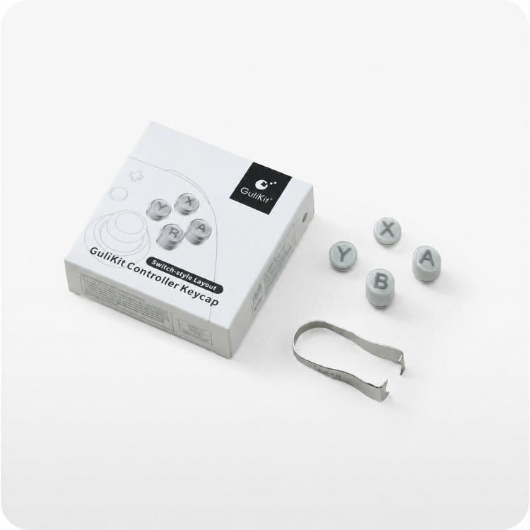 GuliKit NS62 Controller Keycap Set for KK3 / ES / TT Series Switch-Style Layout Replacement ABXY Buttons with Metal Keypuller