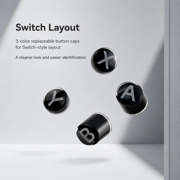 GuliKit NS62 Controller Keycap Set for KK3 / ES / TT Series Switch-Style Layout Replacement ABXY Buttons with Metal Keypuller