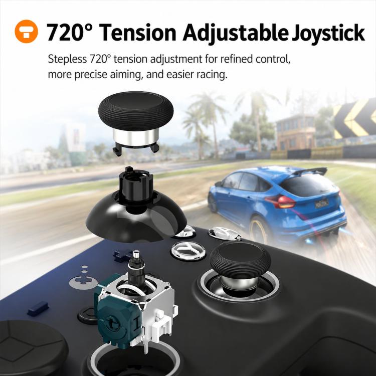 GuliKit TT MAX Wireless Controller with 720-degree Adjustable TMR Joysticks, Magnetic Levitation Motor Gamepad for Switch/Switch 2, PC & iOS