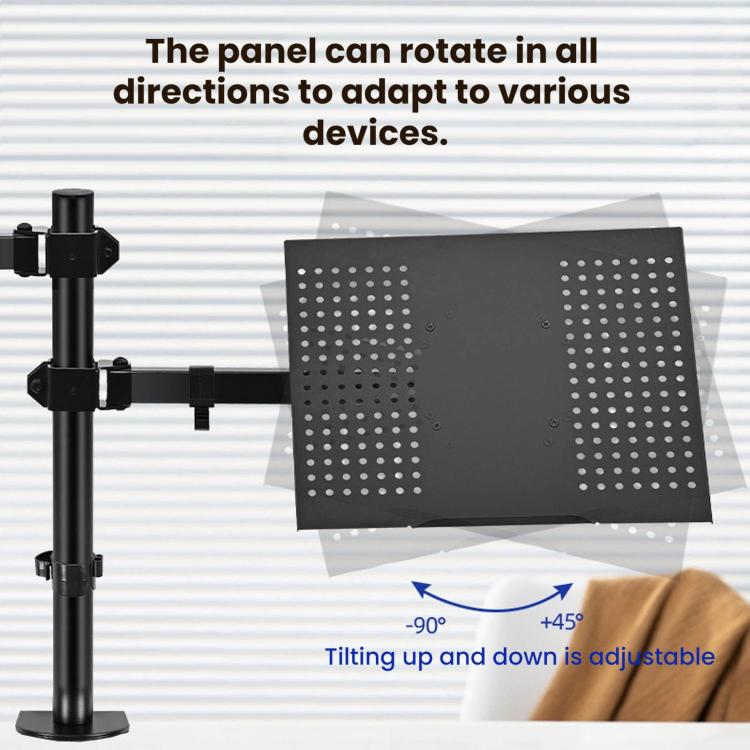 Laptop Monitor Dual-Arm Rotating Clamp Desktop Stand - ZX-MT025