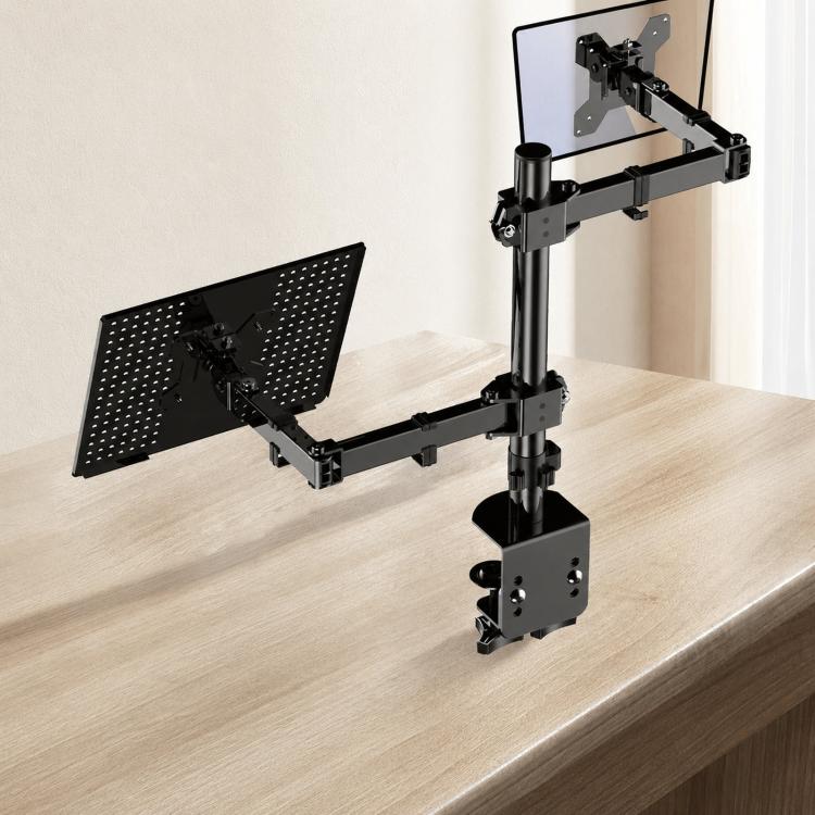 Laptop Monitor Dual-Arm Rotating Clamp Desktop Stand - ZX-MT025