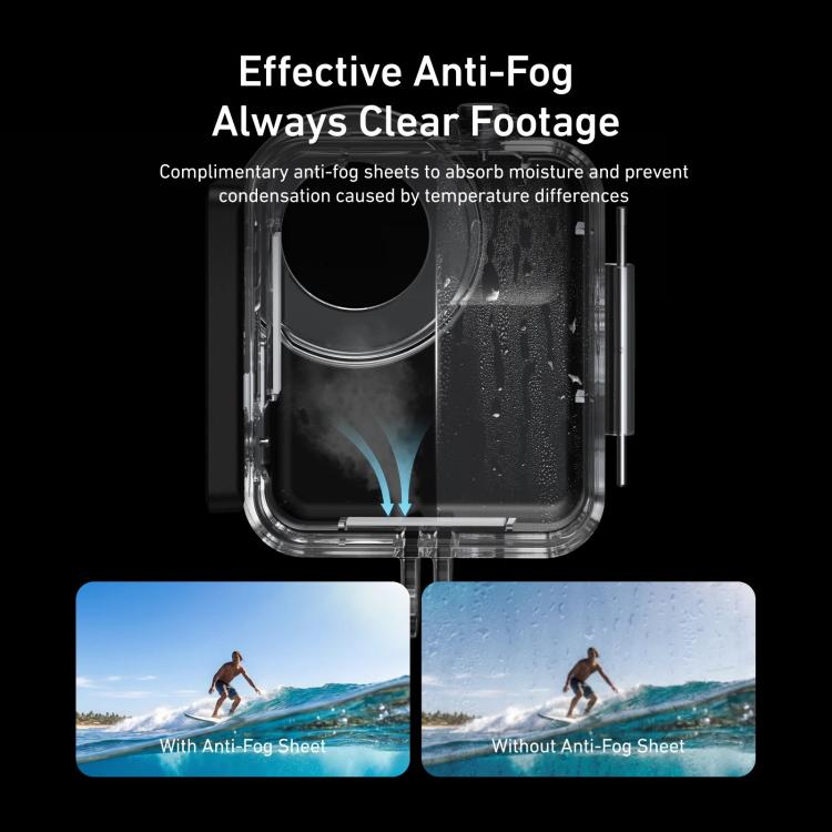 TELESIN 60m Waterproof Case for DJI Osmo Nano IPX8 Under-Water Dive Housing Anti-Fog Action Camera Protection Cover - Transparent