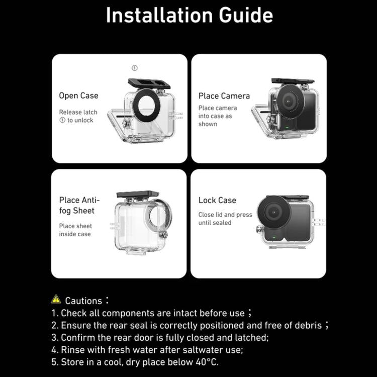 TELESIN 60m Waterproof Case for DJI Osmo Nano IPX8 Under-Water Dive Housing Anti-Fog Action Camera Protection Cover - Transparent