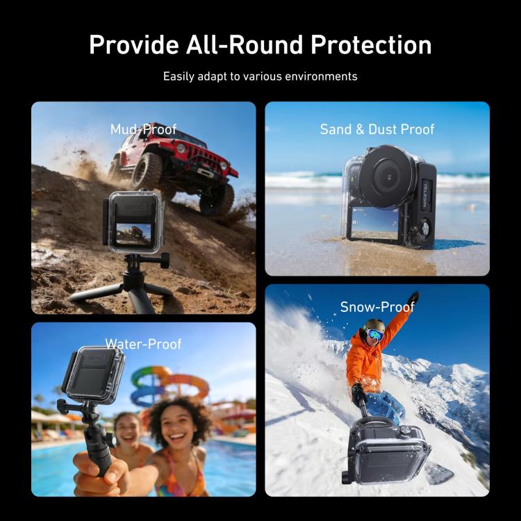 TELESIN 60m Waterproof Case for DJI Osmo Nano IPX8 Under-Water Dive Housing Anti-Fog Action Camera Protection Cover - Transparent