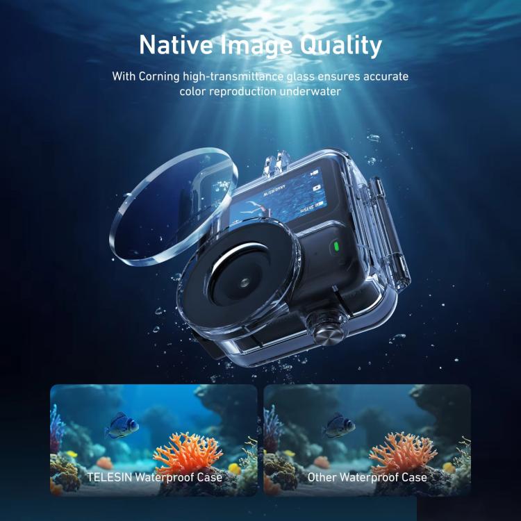 TELESIN 60m Waterproof Case for DJI Osmo Nano IPX8 Under-Water Dive Housing Anti-Fog Action Camera Protection Cover - Transparent